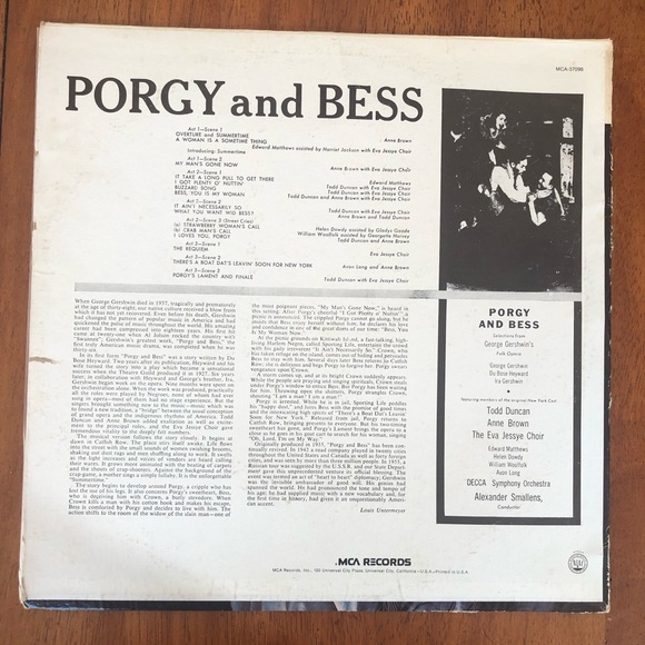 Original Broadway Cast Album George Gershwin’s Porgy and Bess Vinyl Record MCA - Picture 2 of 5
